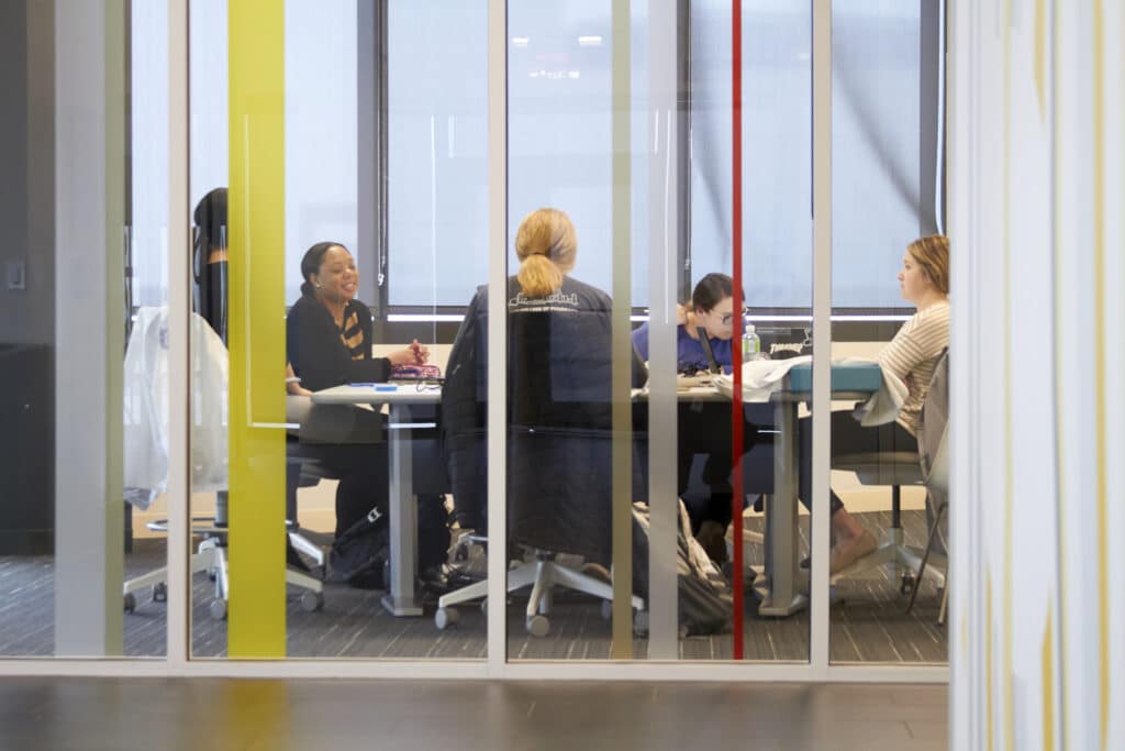 A group at UHSP makes use of a study room.