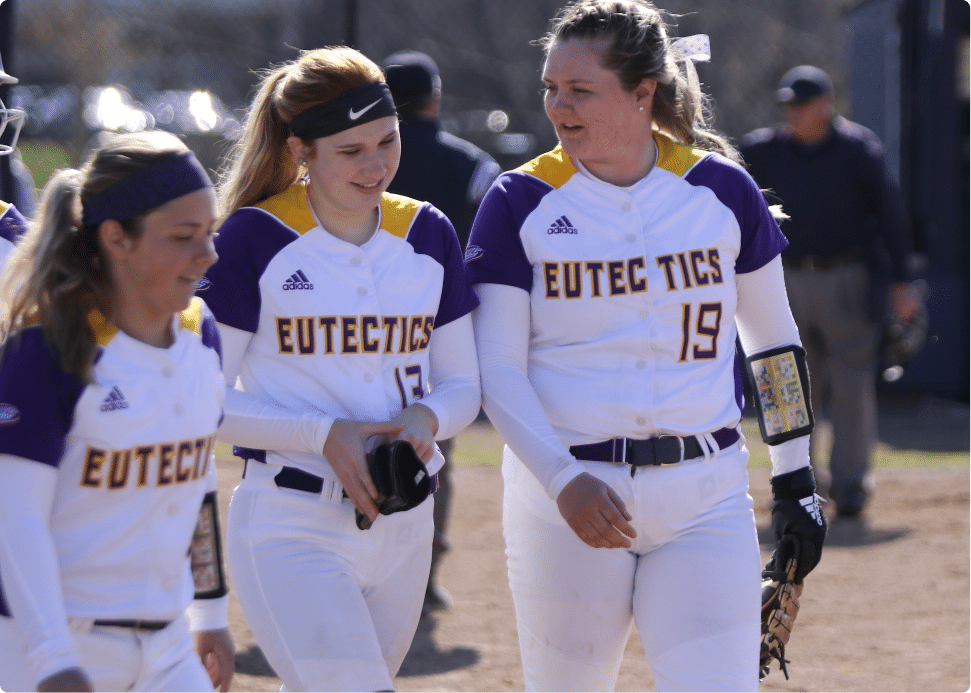 Female athletes walking and talking