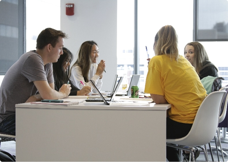 students studying in a group