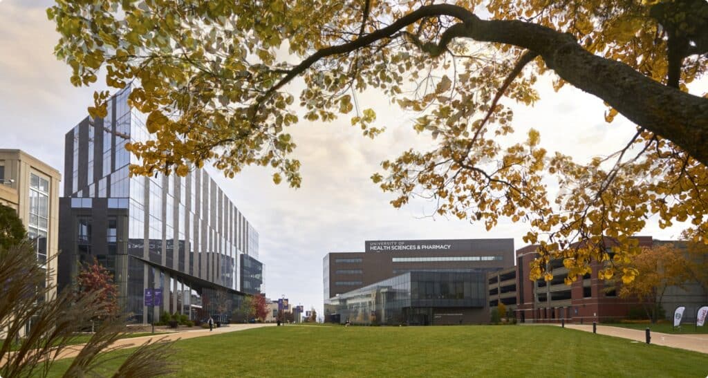 View of the quad in the fall