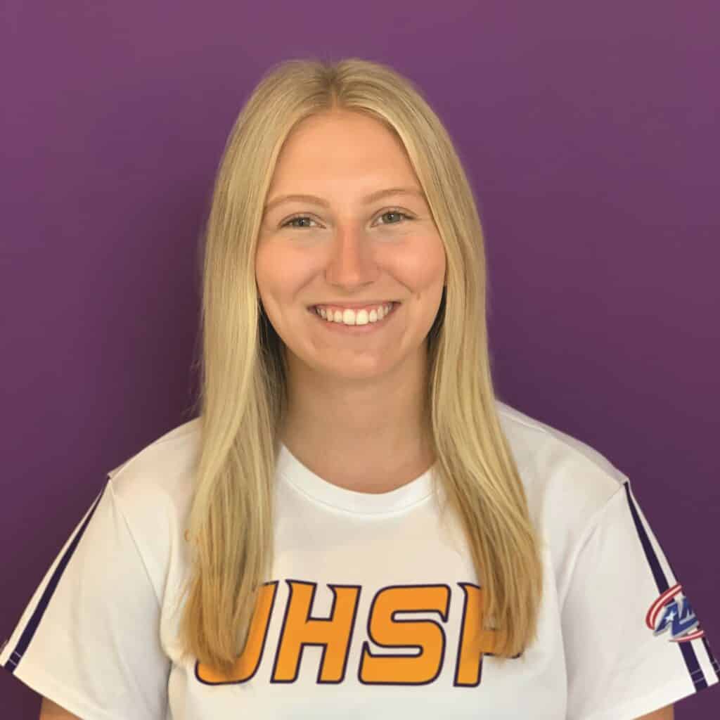 Headshot of student athlete Emily Sitkowski in front of purple background