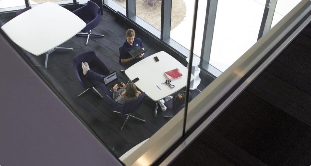 Students sitting at table