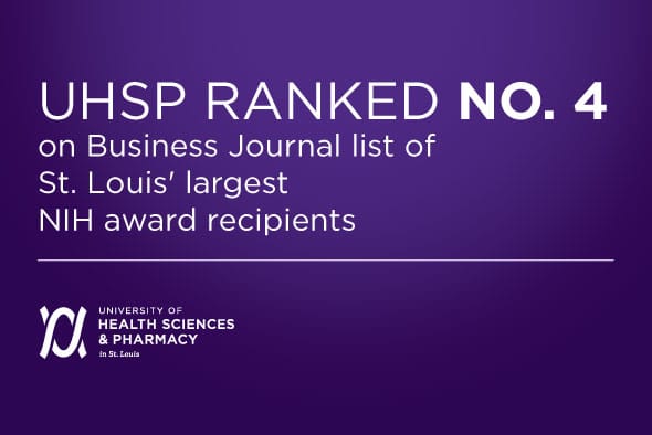 UHSP ranked number 4 on Business Journal list of St Louis' largest NIH award recipients.